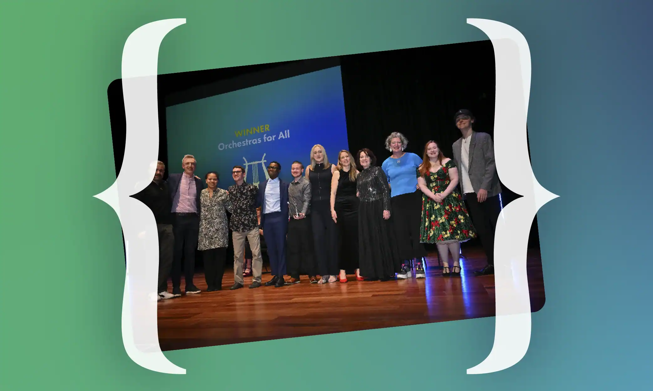 Orchestras for All collecting their RPS Impact Award